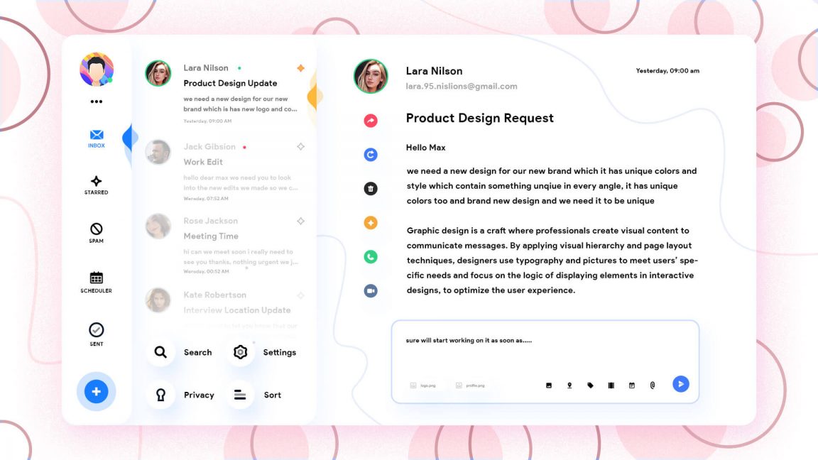 Free Email UI Kit Design Template PSD PsFiles