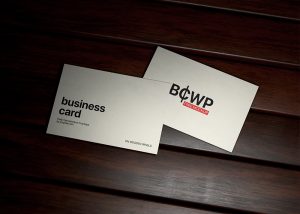 Free Business Card on Wood Panels Mockup