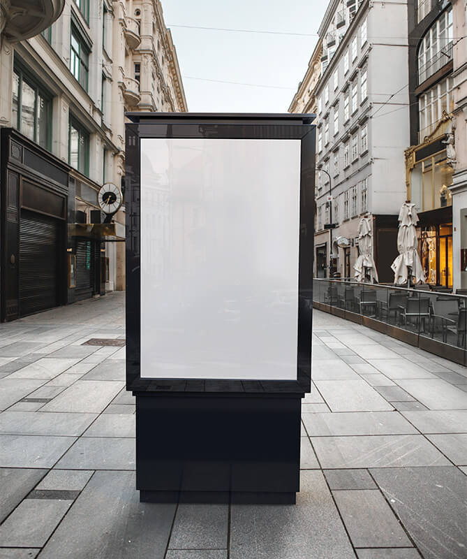 Free City Light Advertising Billboard Mockup