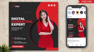 Free Digital Marketing Instagram Post Template PSD