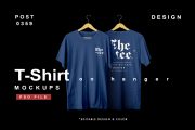 Free Download Front and Back T-Shirt on Hanger Mockups PSD File - PsFiles