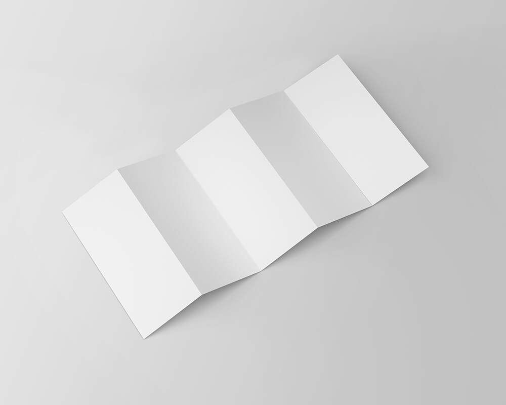 Free Five Fold DL Leaflet Mockup