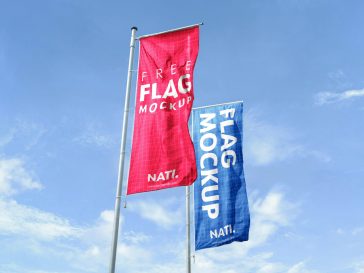 Free Flag Banner Mockup