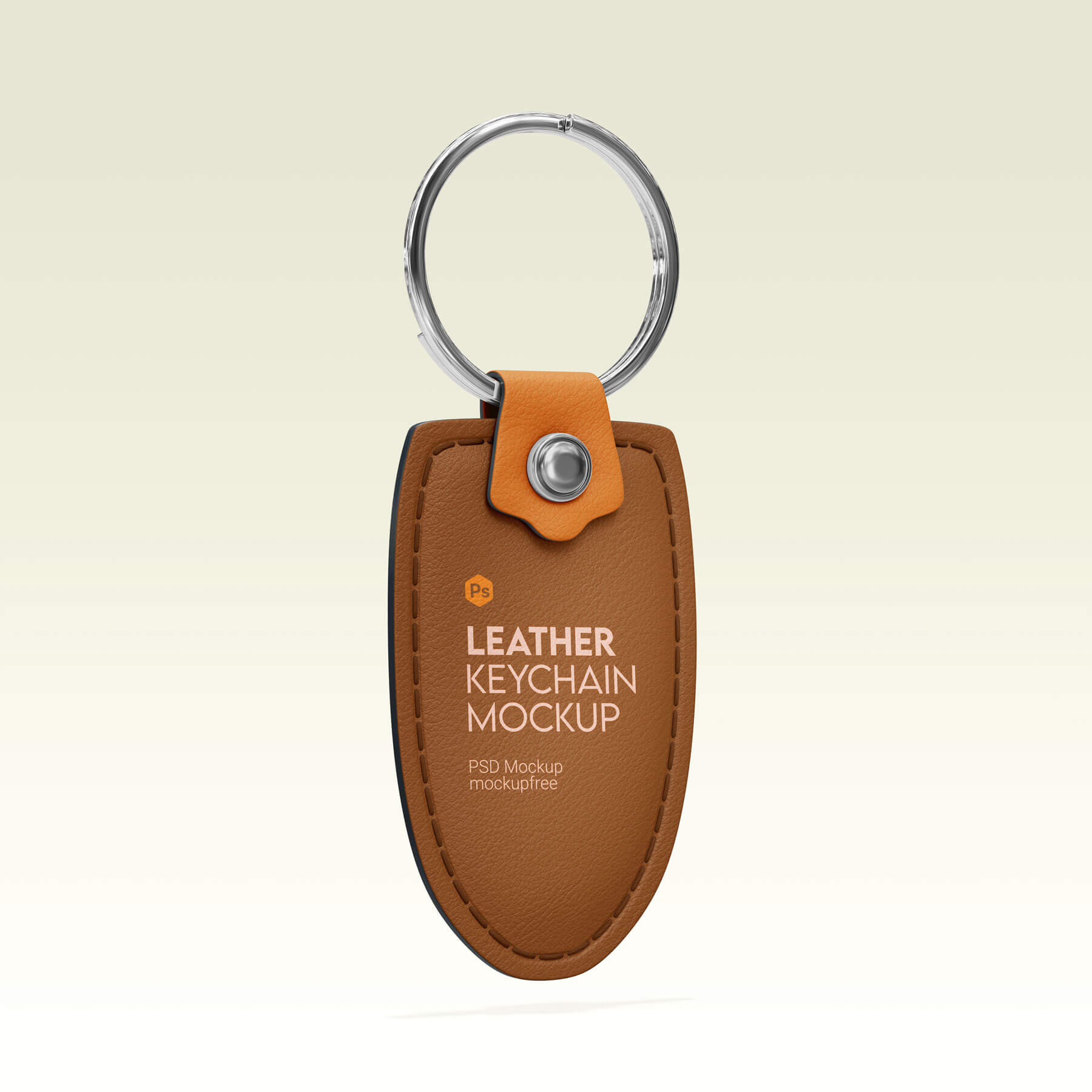 Free Leather Keychain Mockups PSD set