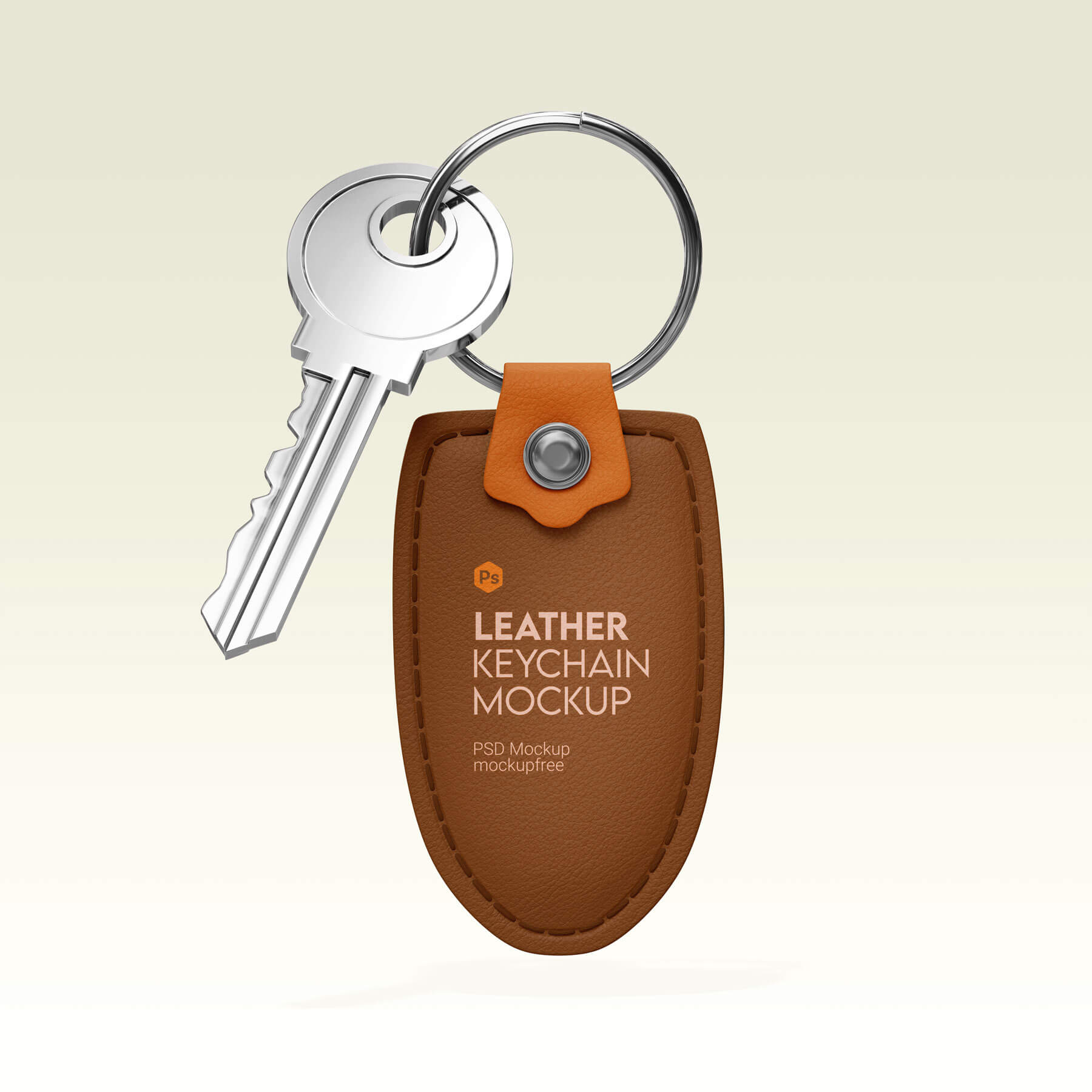 Free Leather Keychain Mockups PSD set