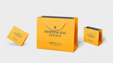 Free Paper Brand Shopping Bag Mockup PSD Set