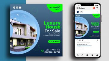 Free Real Estate Home for Sale Social Media Post Banner PSD Template