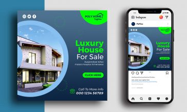 Free Real Estate Home for Sale Social Media Post Banner PSD Template