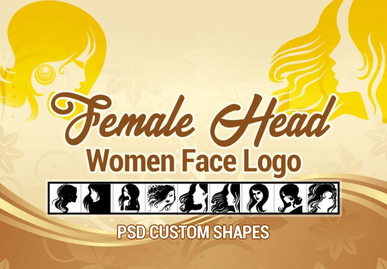 Free Women Face Logo Photoshop Custom Shapes PsFiles Female-Head-silhouettes