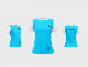 Free Women’s T-Shirt Mockup PSD Set
