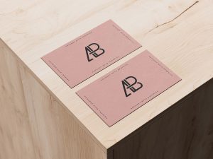 Free Wooden Box Business Card Mockup PSD