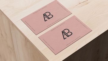 Free Wooden Box Business Card Mockup PSD
