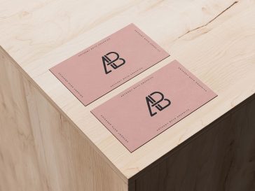 Free Wooden Box Business Card Mockup PSD