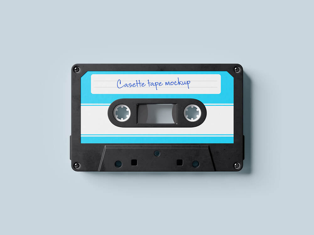 Free Audio Cassette Tape Mockup