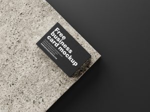 Free Premium Business Card On A Brick Mockup PSD
