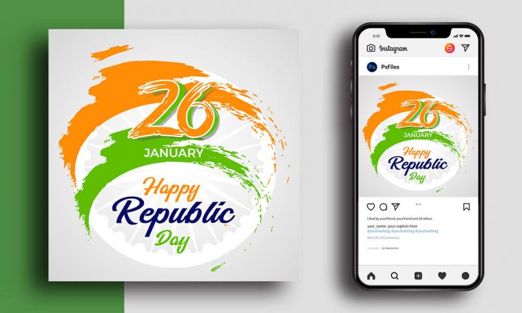 Happy Republic Day Design Template PSD free