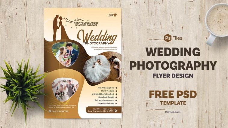 PsFiles Free Wedding Photography Creative Flyer PSD Template Download