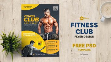 PsFiles Gym Fitness Club Flyer Free PSD Templates