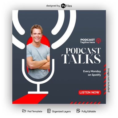 Podcast Cover Art Template Design PSD Free Download - PsFiles