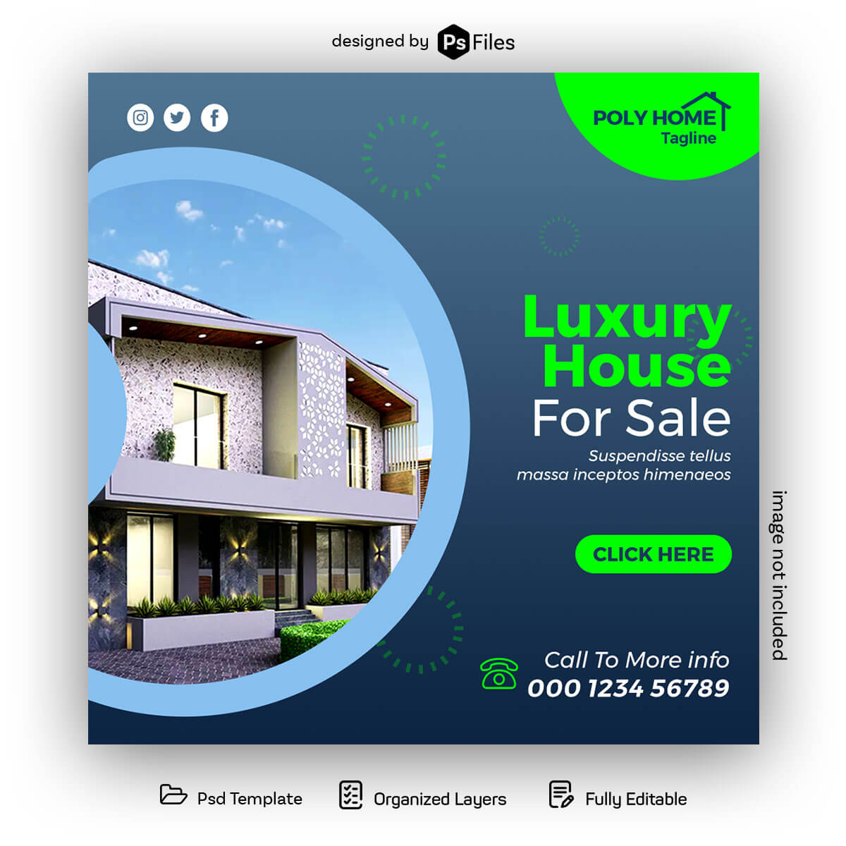 Luxury Home for Sale Social Media Post Design PSD Template Free Download