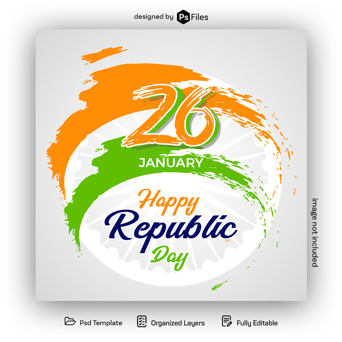Happy Republic Day Design Template PSD free