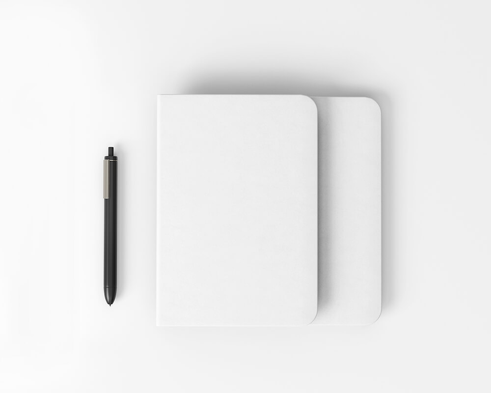 Free Notebook with Pen Mockup