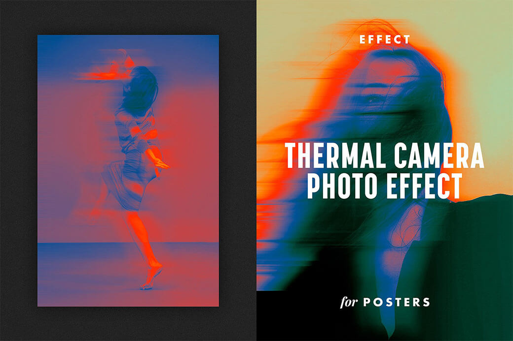 Thermal Camera Poster Effect Free PSD file Best PsFiles