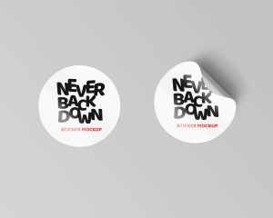 Curl Edged Sticker Mockups