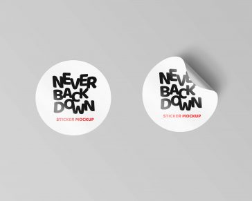 Curl Edged Sticker Mockups