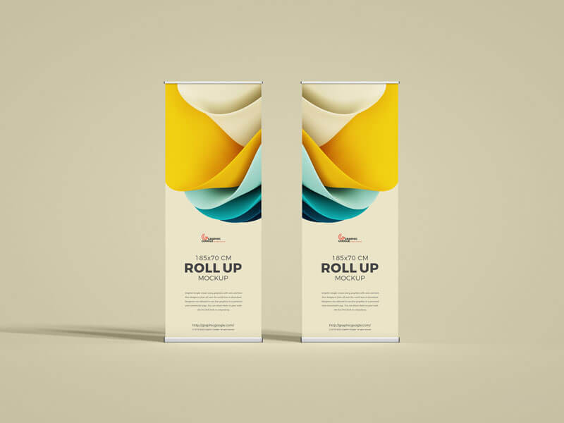 Free 185cm x 70cm Roll Up Mockup