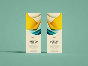 Free 185cm x 70cm Roll Up Mockup