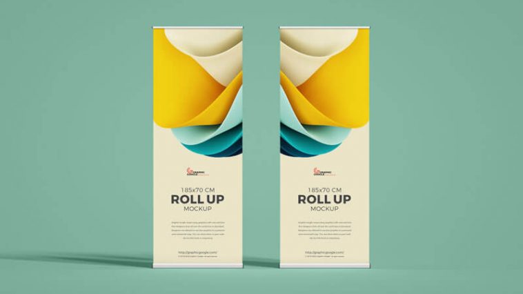 Free Roll Up X Standee Banner Mockup PSD - PsFiles