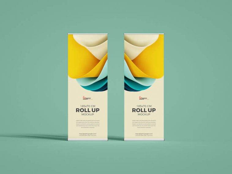 Free 185cm x 70cm Roll Up Mockup