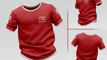 Free Front and Back T-Shirt Mockups PSD Set