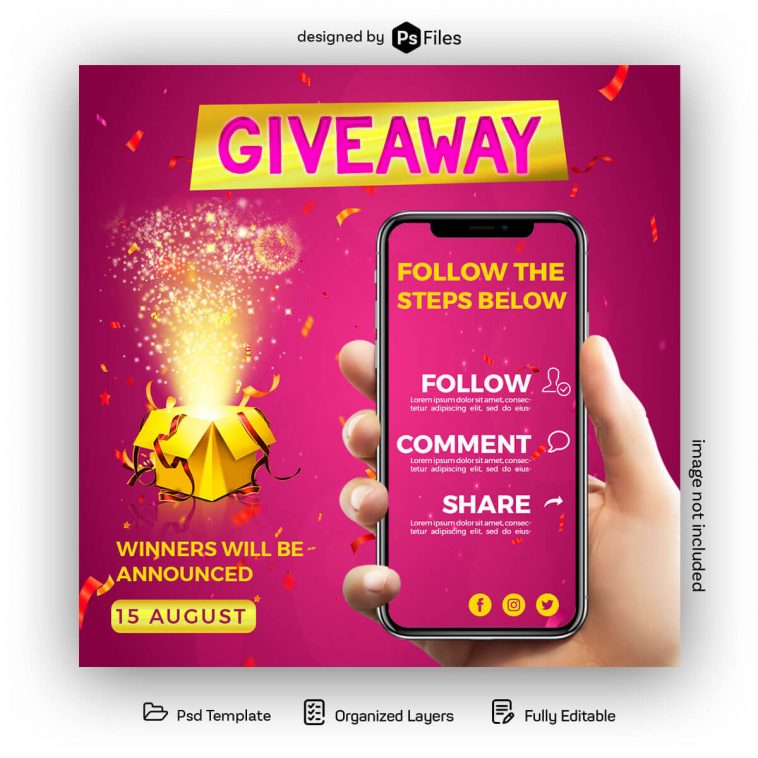 Free Giveaway Rule Social Media Banner Post Design PSD - PsFiles