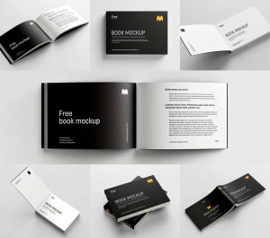 Free Landscape Book Mockups PSD set