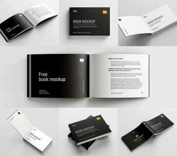 Free Landscape Book Mockups PSD set