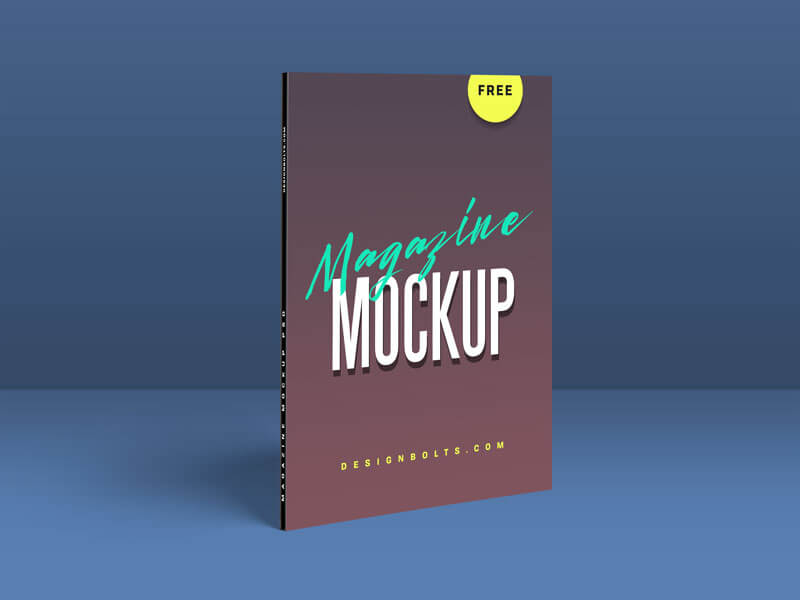 Side View of Standing Paperback Magazine Title Mockup