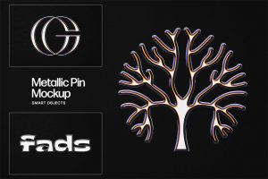 Free Metallic Holographic Effect Mockup PSD