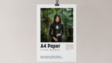 Free Realistic A4 Flier Mockup PSD