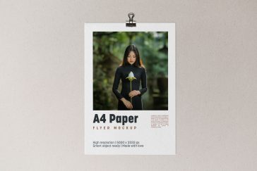 Free Realistic A4 Flier Mockup PSD