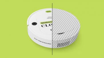 Free Robot Vacuum Cleaner Mockup PSD Set
