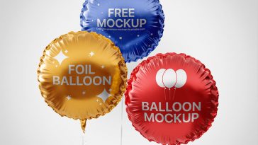 Free Round Foil Balloon Mockup