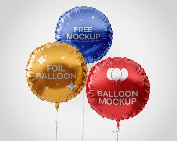 Free Round Foil Balloon Mockup