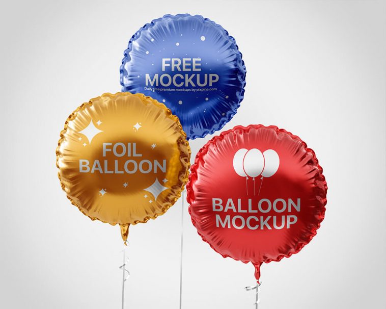 Free Round Foil Balloon Mockup