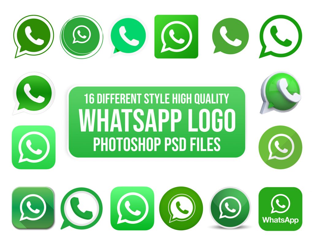 16 Different High Quality WhatsApp Icon Logo PSD file PsFiles