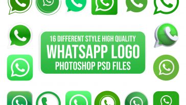 16 Different High Quality WhatsApp Icon Logo Photoshop PSD file