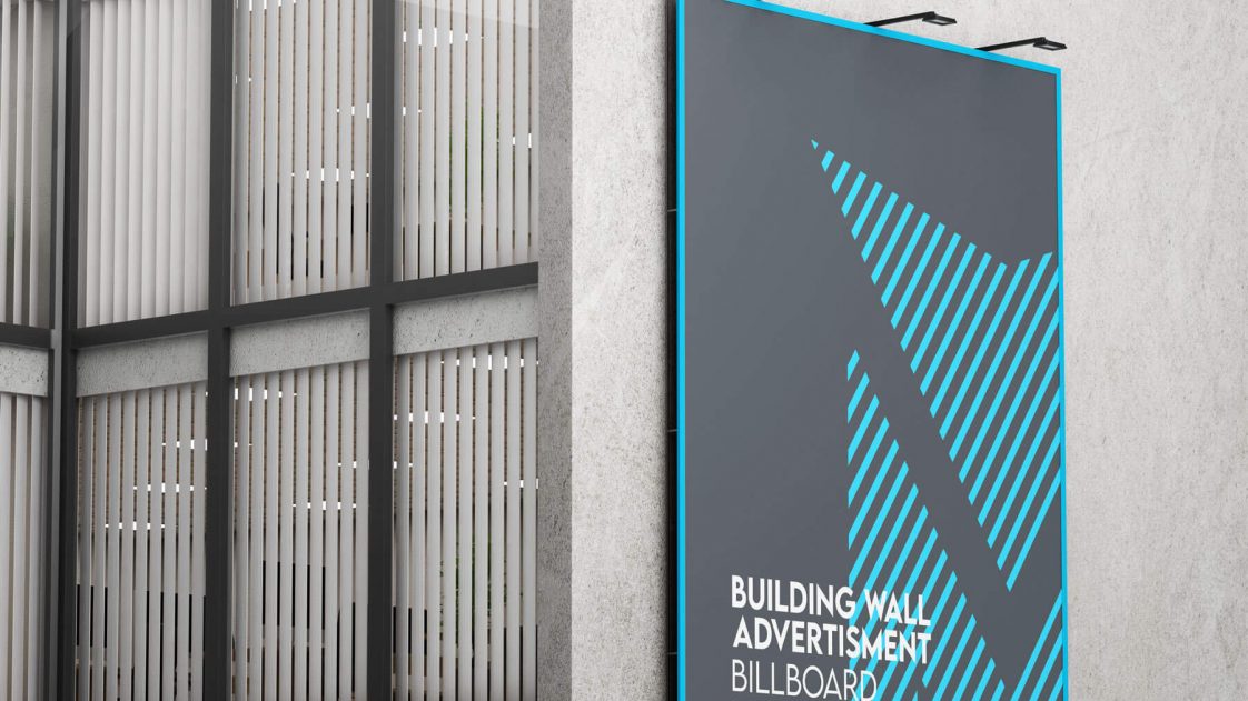 Free Wall Mounted Outdoor Vertical Building Billboard Mockup Psd Psfiles