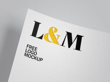 Embossed Logo on White Paper Mockup