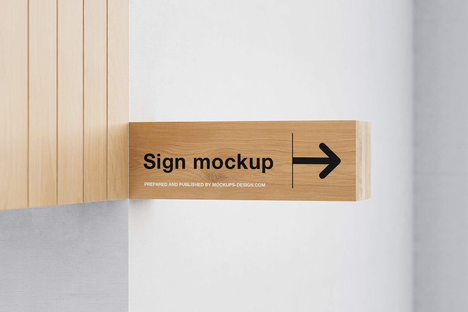 Wooden Sign Mockup PSD